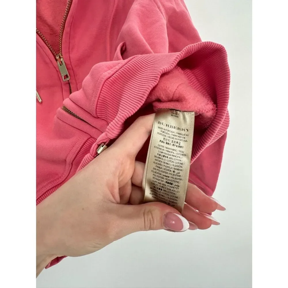 Burberry Pink Zip-Up Hoodie Kids Size XS